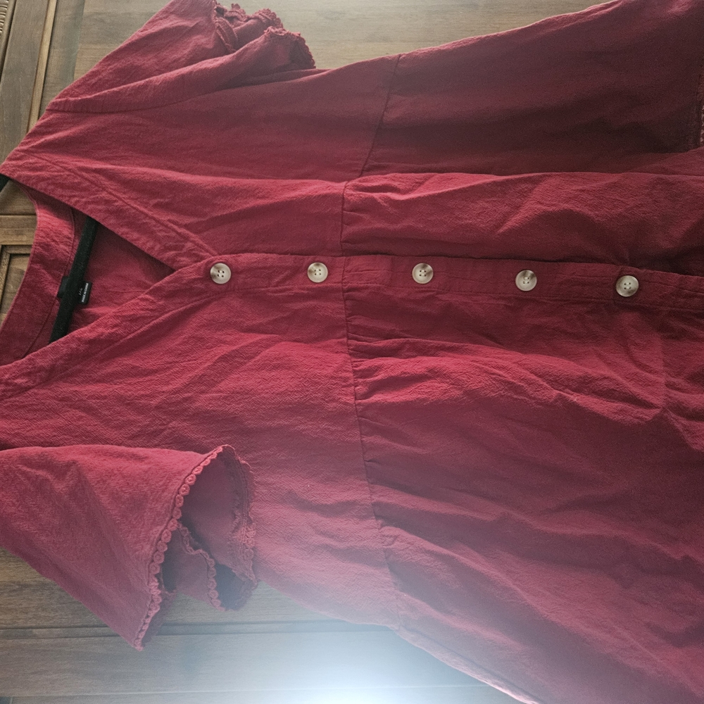 Men's Red Button-Up Shirt